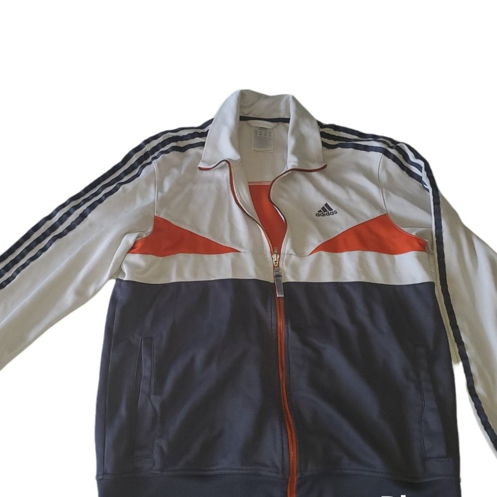 Vintage Men's Adidas Full Zip Track Workout Jacket (Sz Med)
